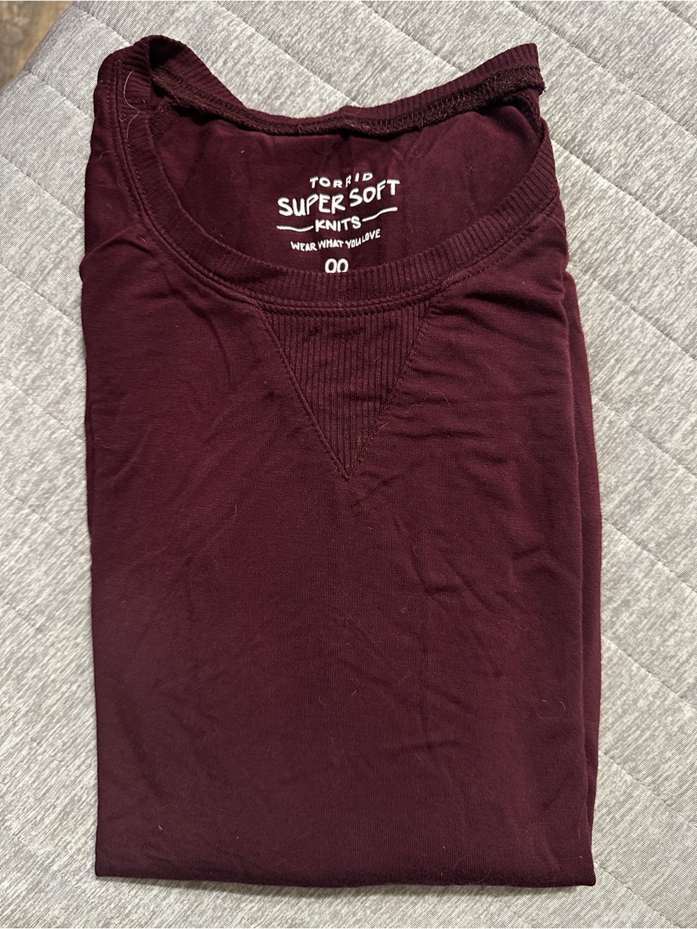 torrid Super Soft Knits Crewneck Tee - Burgundy